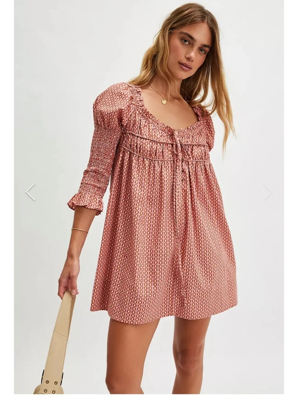 Free People Star Dip Mini Dress - Glass Roses Combo